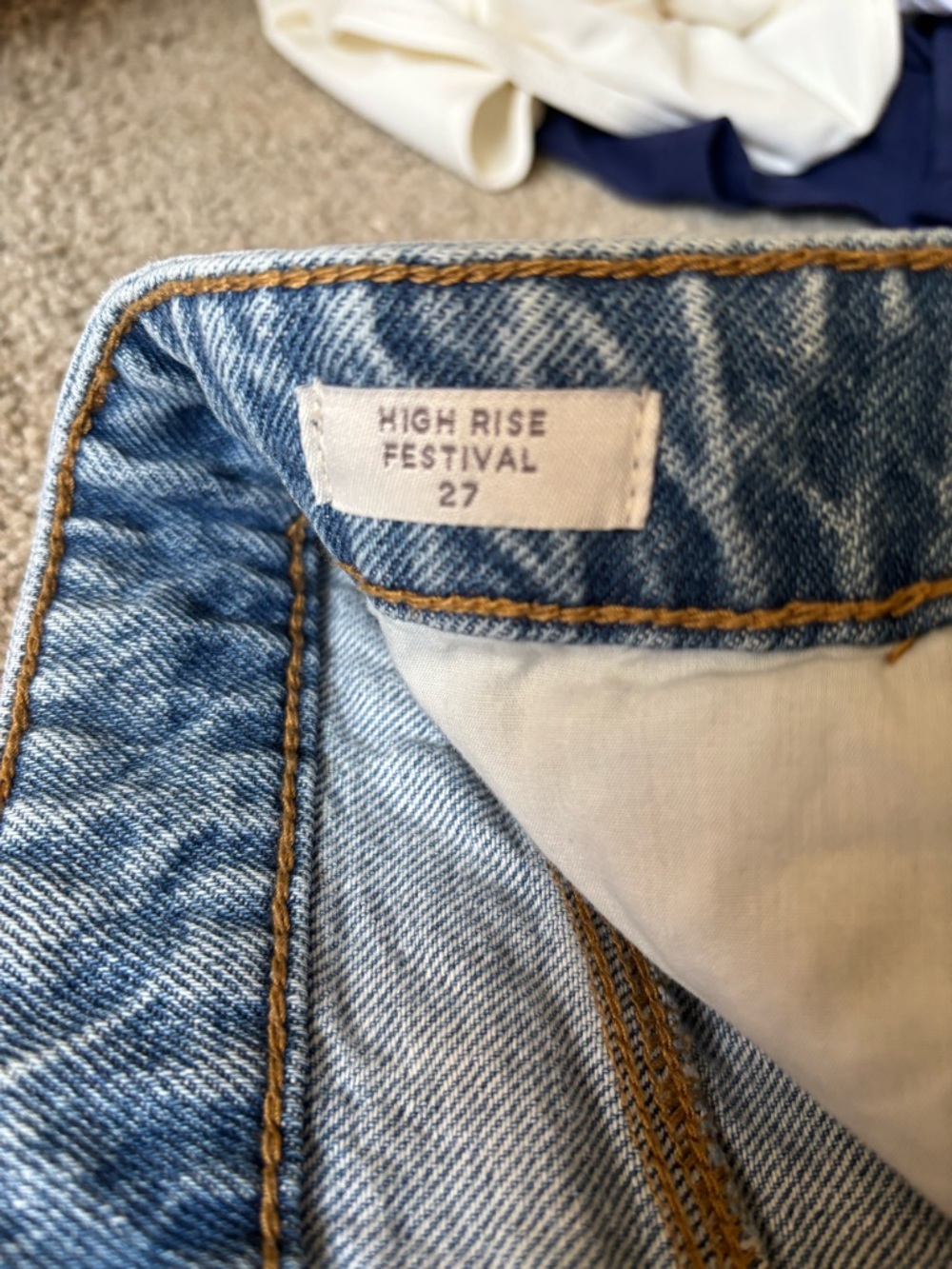 PacSun High Rise Festival Light Blue Women's Jean Shorts